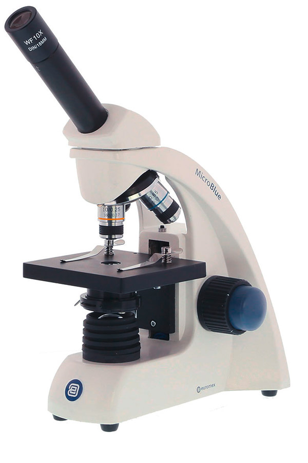 Microscope monoculaire, trois objectifs, micrométrique avec